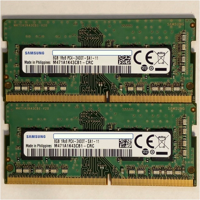 SAMSUNG - SAMSUNG DDR4 8GB 2枚（16GB）PC4 2400Tの通販 by ヤゴー ...