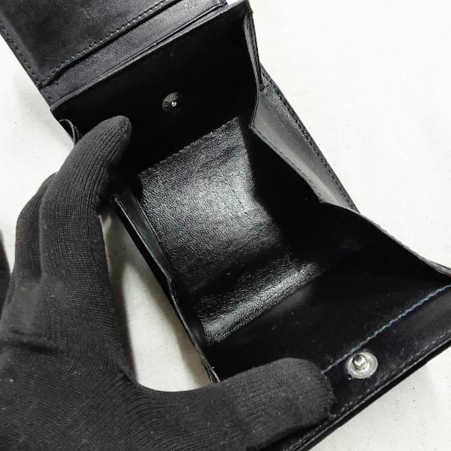 袋付き ヒロフ HIROFU Ｗホック Ｈロゴ コンパクト財布 センブレ 折財布