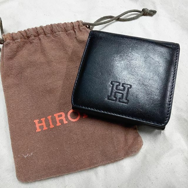 袋付き ヒロフ HIROFU Wホック Hロゴ コンパクト財布 センブレ 折 ...