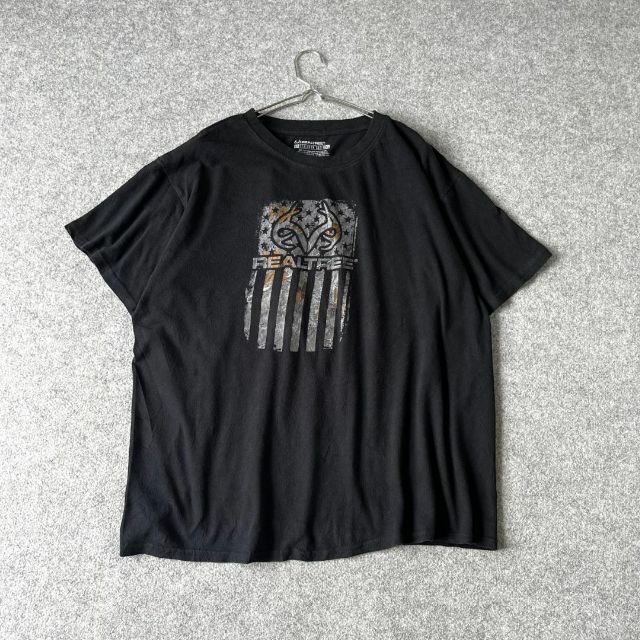 ART VINTAGE(アートヴィンテージ)の【vintage】リアルツリー BIGロゴ プリント ルーズ 黒 Tシャツ XL メンズのトップス(Tシャツ/カットソー(半袖/袖なし))の商品写真