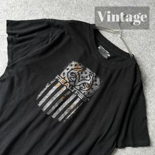 アートヴィンテージ(ART VINTAGE)の【vintage】リアルツリー BIGロゴ プリント ルーズ 黒 Tシャツ XL(Tシャツ/カットソー(半袖/袖なし))