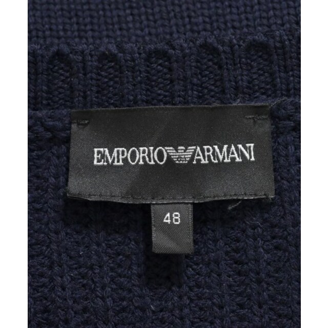 Emporio Armani(エンポリオアルマーニ)のEMPORIO ARMANI ニット・セーター 48(L位) 紺xグレー系 【古着】【中古】 メンズのトップス(ニット/セーター)の商品写真