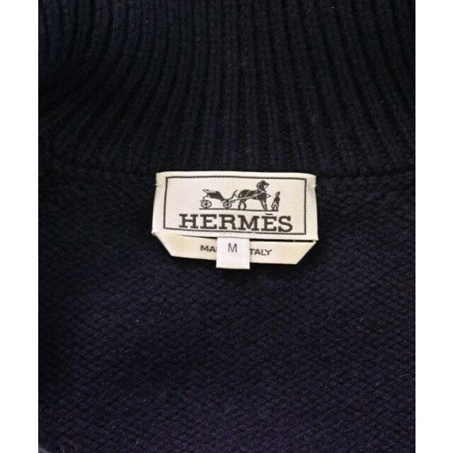 Hermes(エルメス)のHERMES エルメス ニット・セーター M グレーx紺 【古着】【中古】 メンズのトップス(ニット/セーター)の商品写真