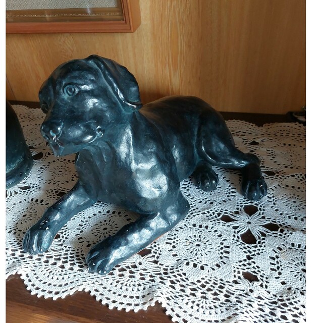 ラブラドールレトリバー　ビンテージ　置物　銅像犬　インテリア　ブロンズ | フリマアプリ ラクマ