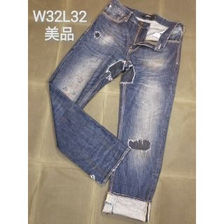 美品　J,LINDEBERG　サイズ32/32　リベア加工ジーンズ