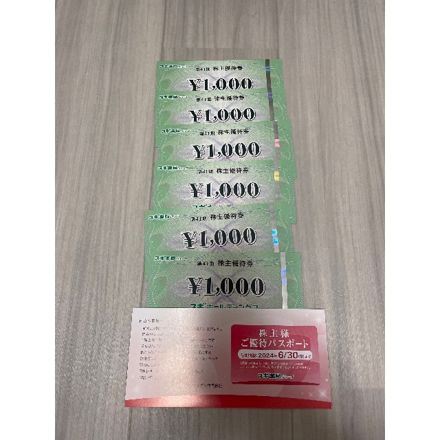 スギ薬局 株主優待(6000円分+パスポート)