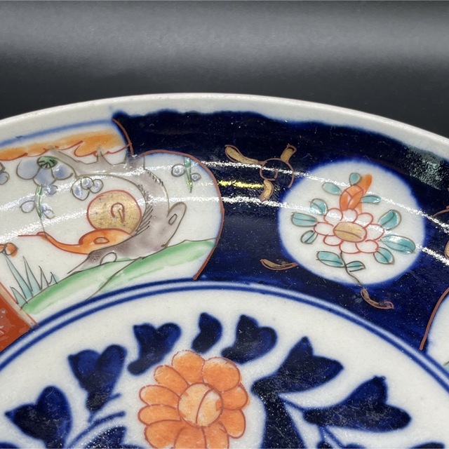 189 伊万里色絵七寸皿 検 赤絵古伊万里染付印判中皿和食器レトロコレクター