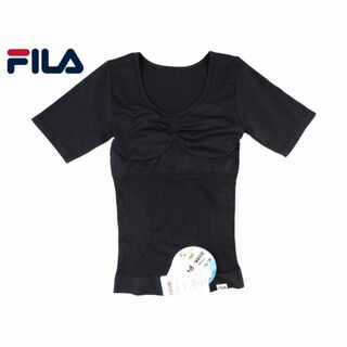 フィラ(FILA)の【未使用】FILA ストレッチ 通気性 360度立体加圧シャツ Lサイズ 黒(ウォーキング)