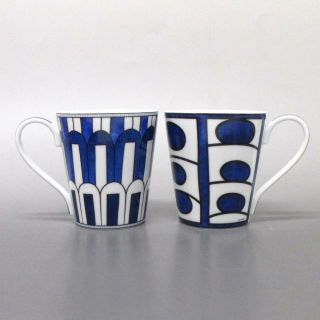 エルメス(HERMES)のエルメス マグカップ新品同様  ブルー×白(食器)