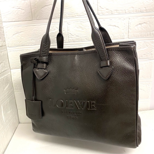 完成品 【美品】ロエベ LOEWE/ヘリテージ スモール シボレザー トート