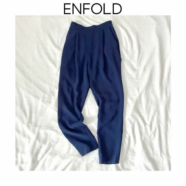 ENFOLD - ENFOLD ジョーゼットゴムジョッパーズパンツ ネイビー 紺 エンフォルド Sの通販 by はち's shop｜エンフォル