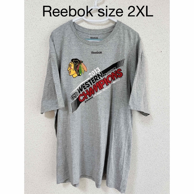 Reebok(リーボック)のReebok リーボック ビッグT Tシャツ グレー 2XL ゆったり 古着 メンズのトップス(Tシャツ/カットソー(半袖/袖なし))の商品写真