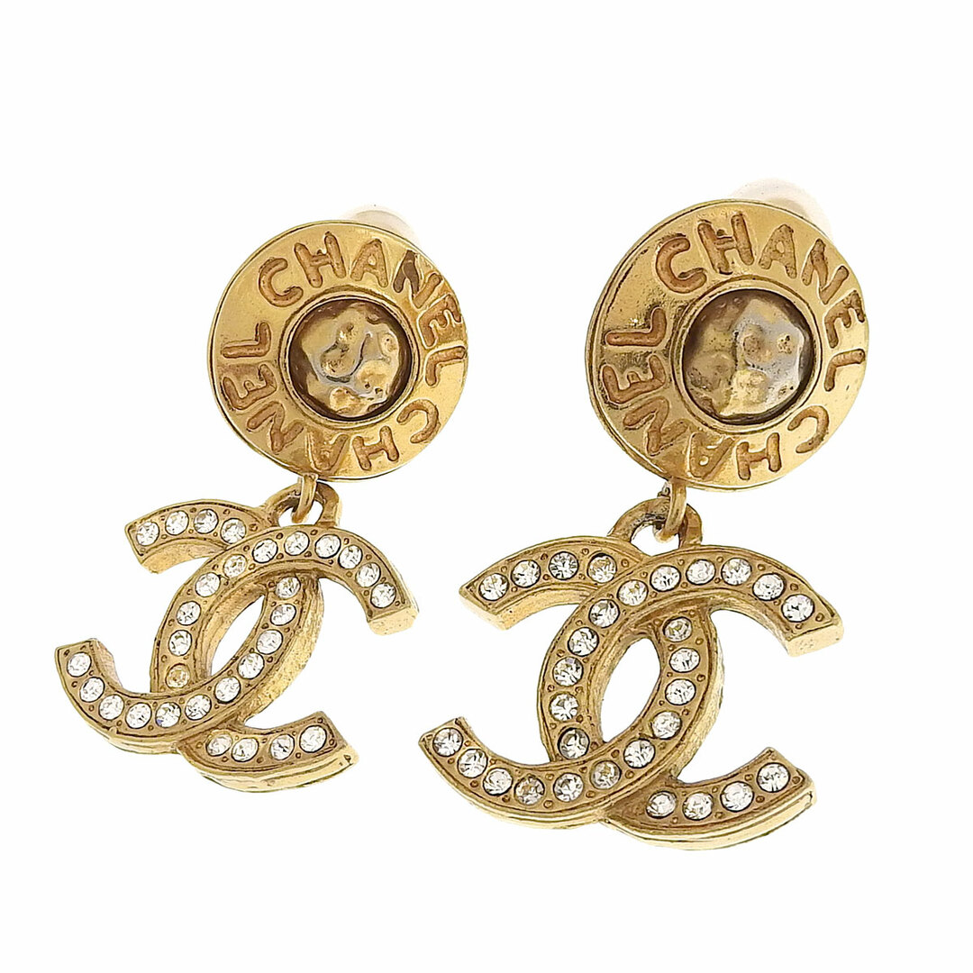 CHANEL - シャネル ココマーク ラインストーン スウィング イヤリング