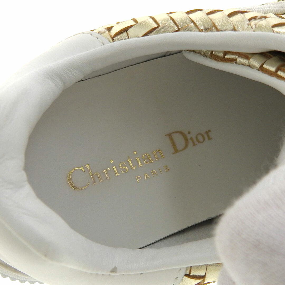 ディオール レザー メッシュ ローカット スニーカー レディース ゴールド ホワイト Dior  【アパレル・小物】