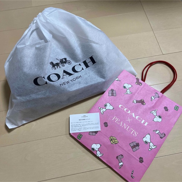 新品　Coach コーチ　スヌーピー　コラボ　ポーチ付　ショルダーバッグ斜め掛け