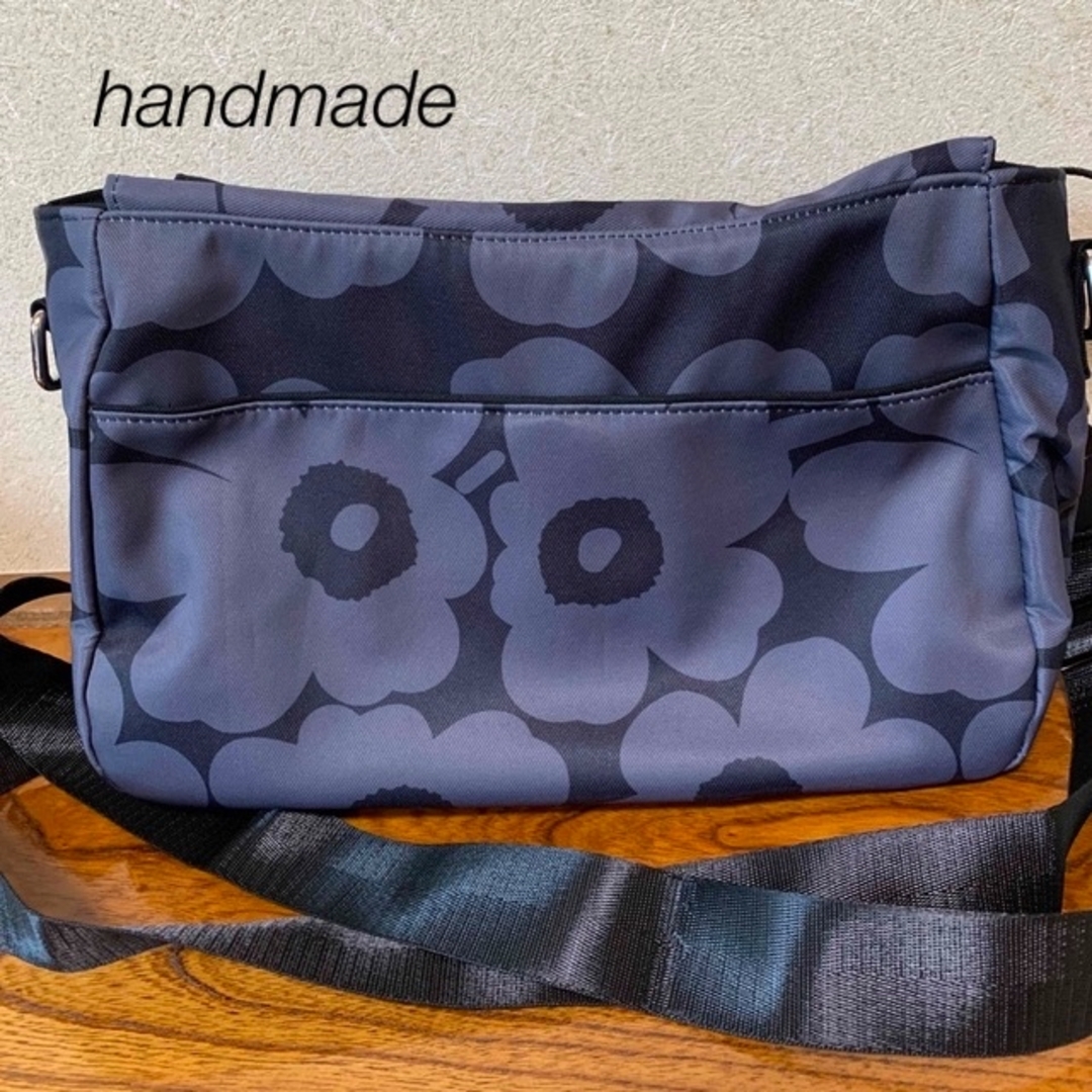 ハンドメイド マリメッコ柄 ショルダーバック グレーブラックの通販 by ...