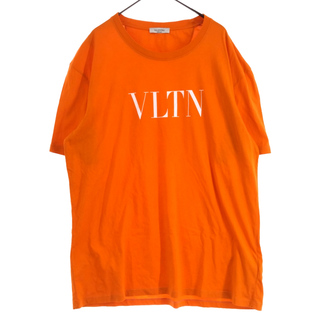 ヴァレンティノ(VALENTINO)のVALENTINO ヴァレンチノ VLTNロゴプリントクルーネック半袖Tシャツ TV0MG10V3LE オレンジ(Tシャツ/カットソー(半袖/袖なし))