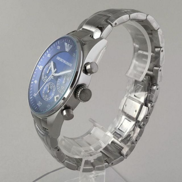 シルバー 紺EMPORIO ARMANI 腕時計 メンズ 43㎜ - 通販 - gofukuyasan.com
