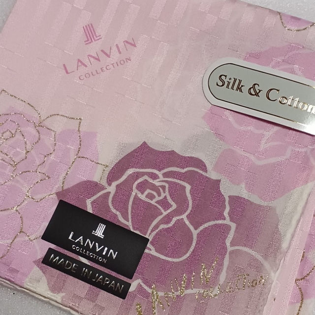 LANVIN COLLECTION - ランバンcollection☆大判ハンカチーフ58×58🌹の通販 by りん's shop｜ランバン
