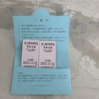 株主優待乗車証　東武鉄道　2枚　2023.12.31(その他)