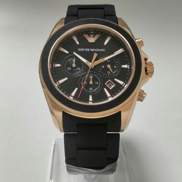 ブラック【新品】EMPORIO ARMANI 腕時計 メンズ 44㎜ ラバー | www