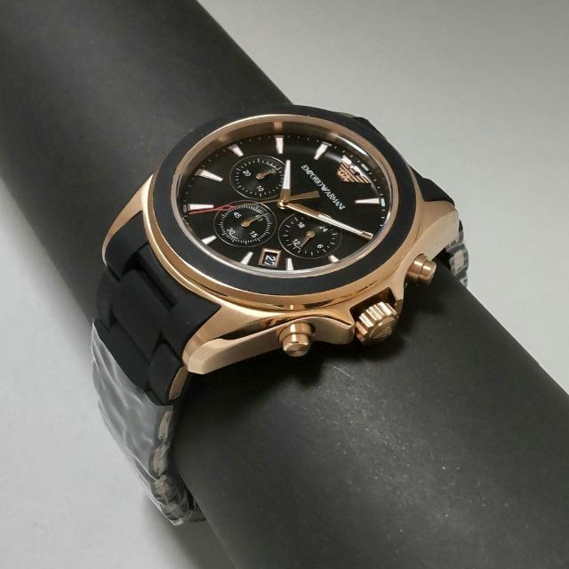 ブラック【新品】EMPORIO ARMANI 腕時計 メンズ 44㎜ ラバー | www