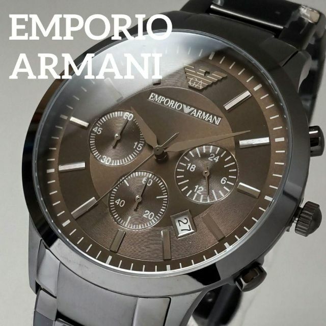 ブラック/ブラウン【新品】EMPORIO ARMANI 腕時計 メンズ 43㎜-