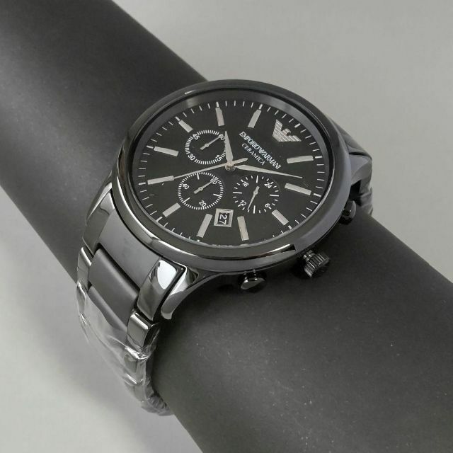 ブラック【新品】EMPORIO ARMANI 腕時計 メンズ 47㎜ セラミック