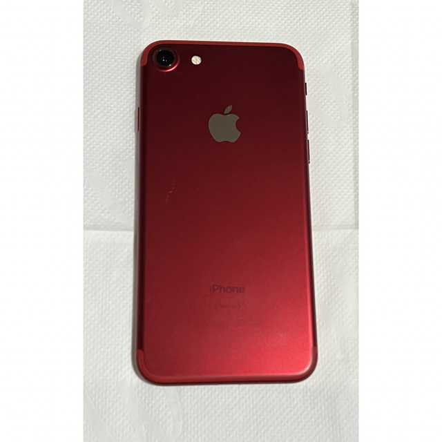 Apple(アップル)のiPhone 7 Red 128 GB SIMフリー 美品 スマホ/家電/カメラのスマートフォン/携帯電話(スマートフォン本体)の商品写真