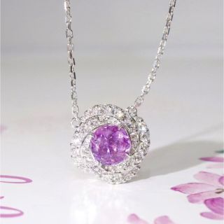 天然パープル ピンク サファイア ペンダントトップ1.18ct k18 f