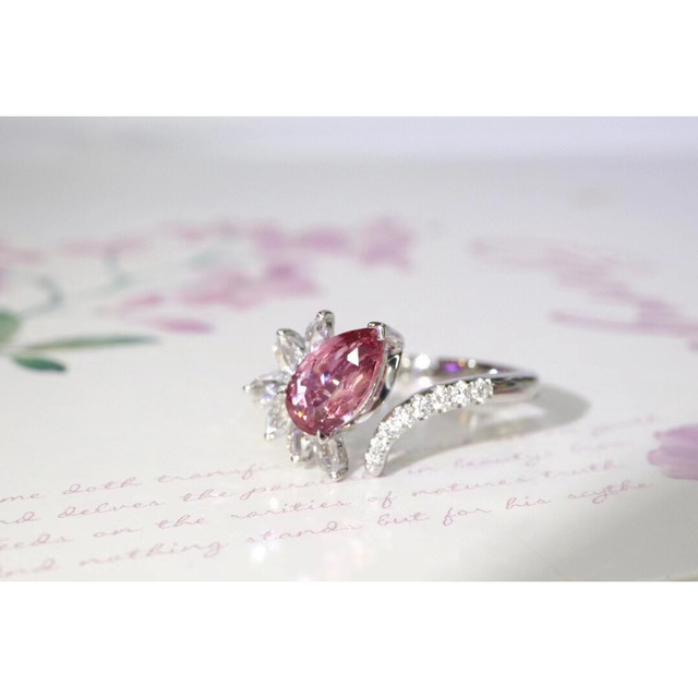 天然 パパラチアサファイア ダイヤ リング1.06ct k18 f-talizman.com.pl