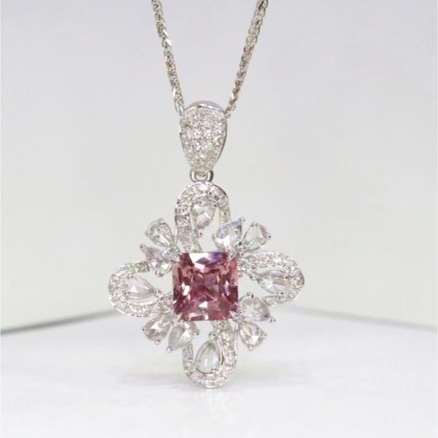 天然ピンク サファイア ペンダントトップ1.08ct k18 fネックレス