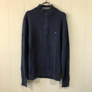 トミーヒルフィガー(TOMMY HILFIGER)のコ29102　古着　トミーヒルフィガー　ハーフジップニット　M(パーカー)