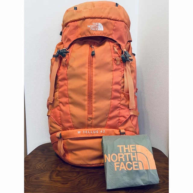ノースフェイス 登山バックパック テルス42 オレンジ レインカバー付き