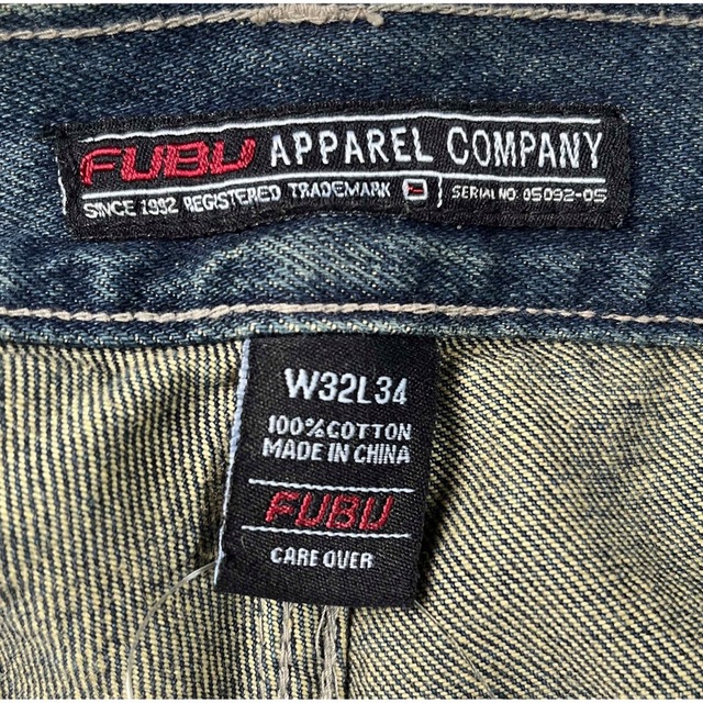 W34 FUBU ワイドデニムパンツ  美品 表記サイズW32L34 デニム