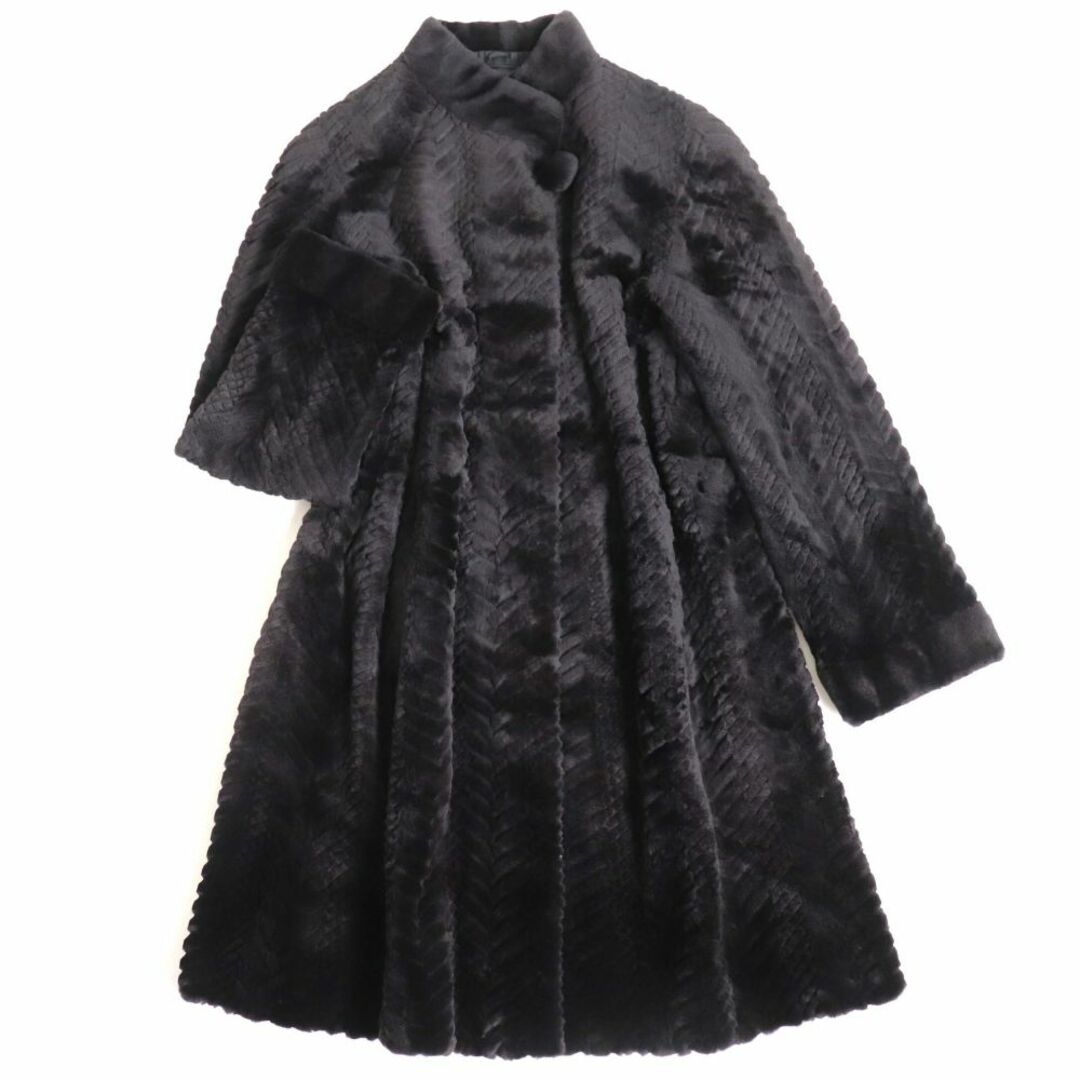 直売最安値 美品▽SAGA MINK サガシェアードミンク ヘリンボーン柄 本