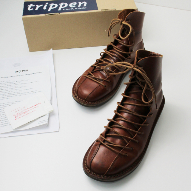 独特の上品 trippen //【定価5.3万】トリッペン トリッペン 37/23.5 レースアップブーツ 37/ブラウン 23.5-24cm  drop(ナチュラルスタイル レザー【2400013367431】 NOMAD 靴/シューズ