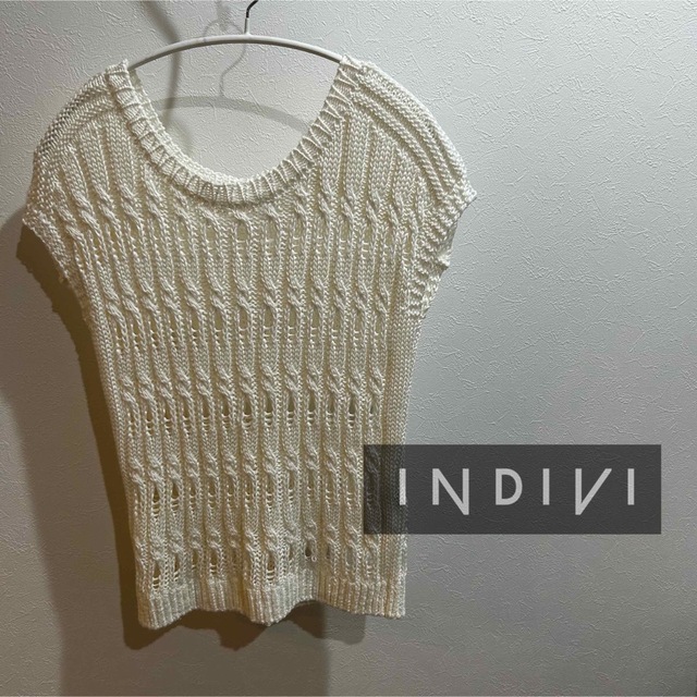 INDIVI(インディヴィ)のindivi サマーニット　白 レディースのトップス(ニット/セーター)の商品写真