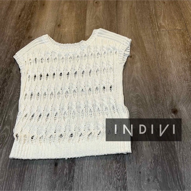 INDIVI(インディヴィ)のindivi サマーニット　白 レディースのトップス(ニット/セーター)の商品写真