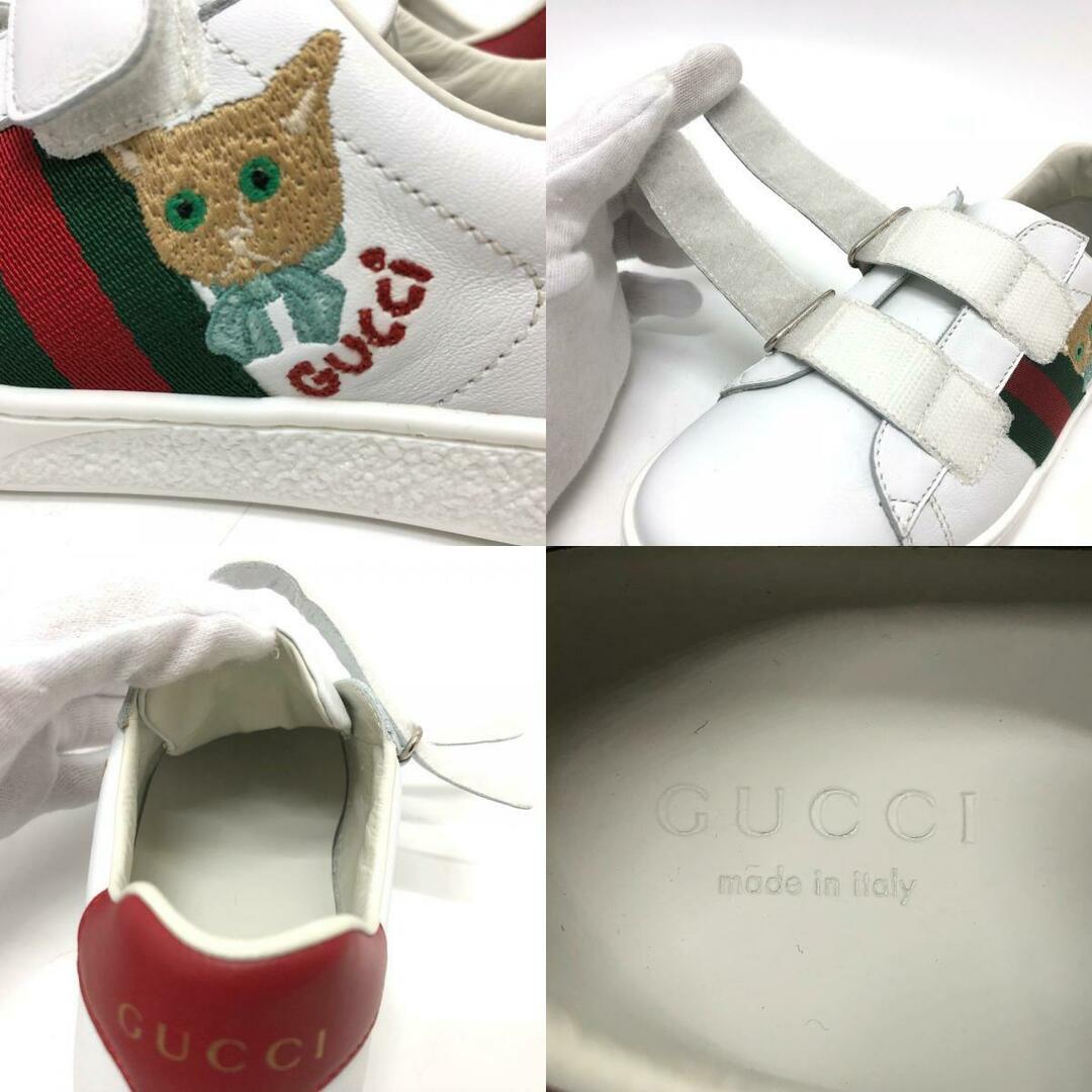 Gucci - グッチ GUCCI 猫 シェリーライン キャット スニーカー レザー