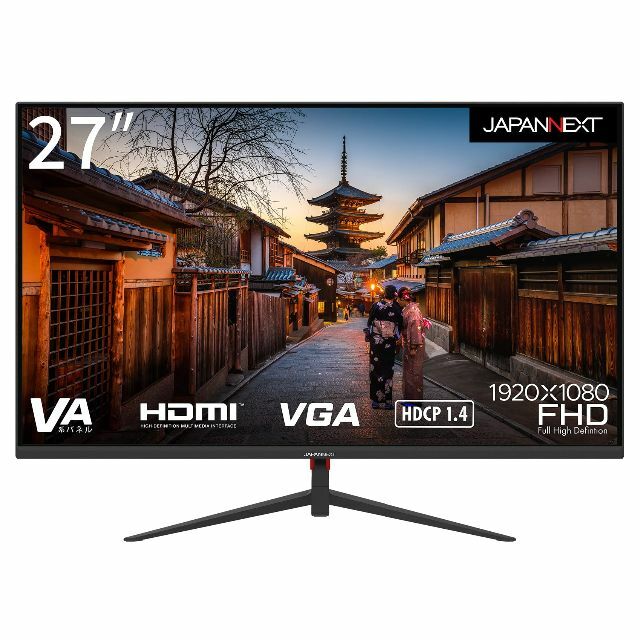 JAPANNEXT 27インチ HDMI/VGA搭載フルHD液晶モニター JN-