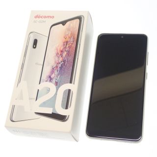 ギャラクシー(Galaxy)のドコモ スマートフォン Galaxy A20 SC-02M 白【AFI18】(携帯電話本体)