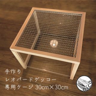 レオパ　レオパードゲッコー専用　手作りケージ　(お好きなハンモック1点付き)(爬虫類/両生類用品)