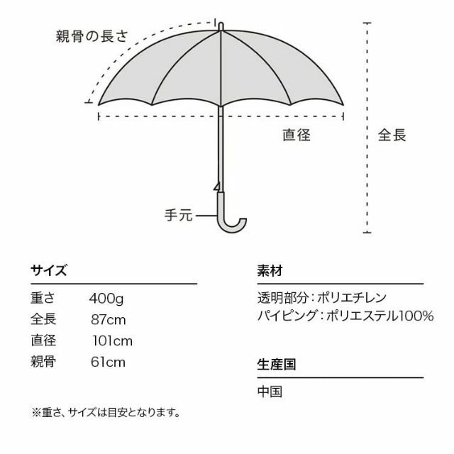 【色: ピンク】Wpc. 雨傘 ビニール傘刺繍風アンブレラ ピンク 長傘 61c レディースのファッション小物(その他)の商品写真