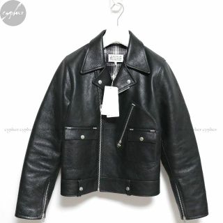 マルタンマルジェラ(Maison Martin Margiela)の50 新品 メゾンマルジェラ Dポケット レザー ライダース ジャケット 黒(ライダースジャケット)