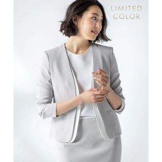 ベイジ BEIGE. ジャケット ノーカラー スーツ 羽織り シンプル 上品 0