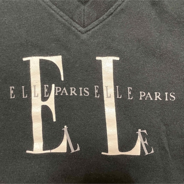 ELLE(エル)のELLE 半袖Tシャツ トップス 38 M未使用 ブラック 黒 綿100% レディースのトップス(Tシャツ(半袖/袖なし))の商品写真