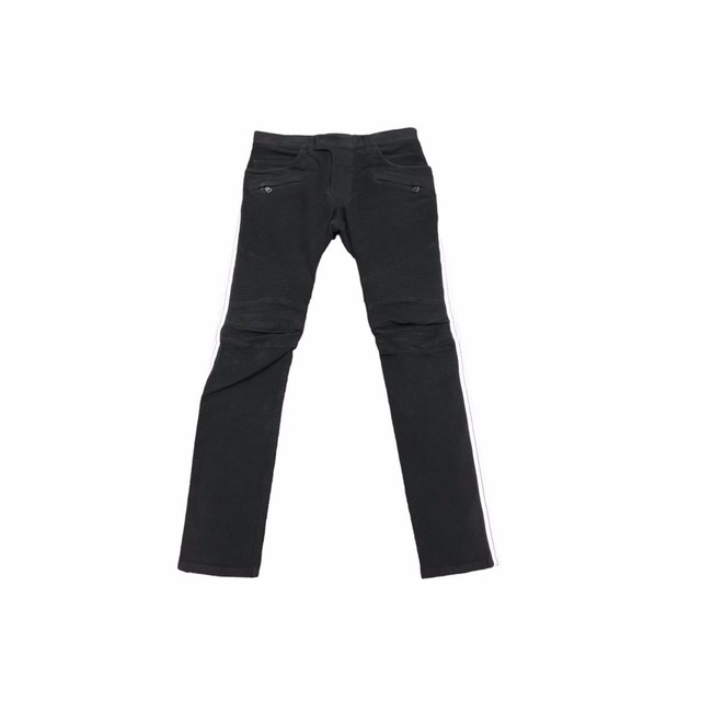 BALMAIN バルマン W6HT551D569G 蛇腹 バイカーパンツ サイドライン