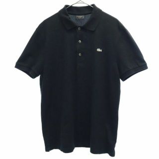 ラコステ(LACOSTE)のラコステ ロゴ刺_ 半袖 ポロシャツ 3 ブラック LACOSTE 日本製 メンズ 【中古】  【230612】(ポロシャツ)