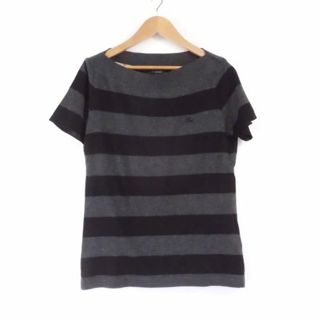 美品 BURBERRY バーバリー トップス 1点 グレー 1 テンセル 他 半袖 ボーダー レディース AM4265A54 | フリマアプリ ラクマ
